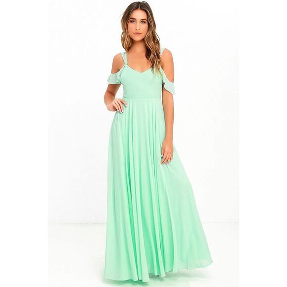 Lulu’s Romantic Fantasy Mint Green Maxi Dress NWT - Picture 1 of 7